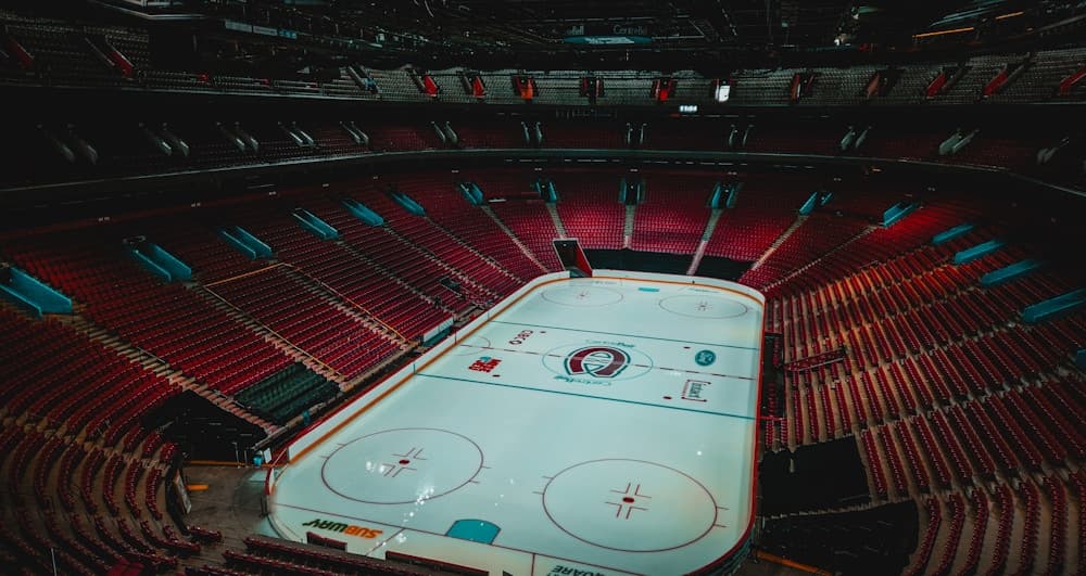 Empty professional hockey arena